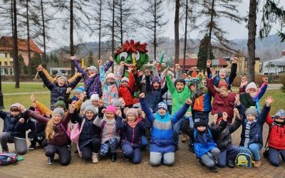 Drugoklasiści na wycieczce w Koziej Zagrodzie
