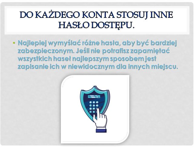 Plakat prezentujący jedną z zasad bezpiecznego korzystania z Internetu