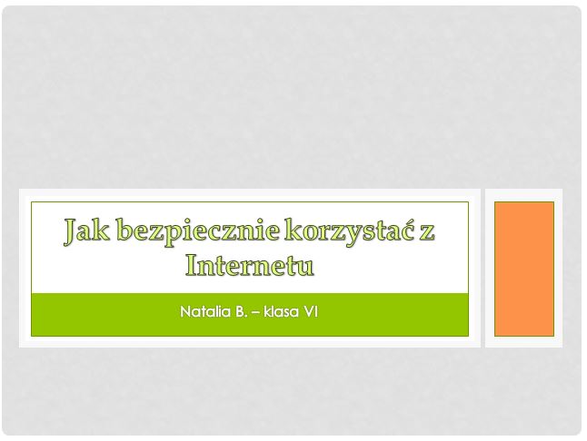 Plakat prezentujący jedną z zasad bezpiecznego korzystania z Internetu