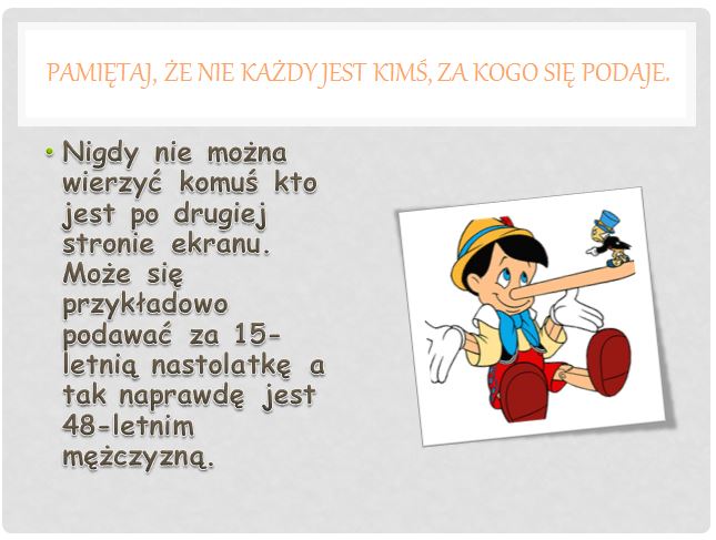 Plakat prezentujący jedną z zasad bezpiecznego korzystania z Internetu