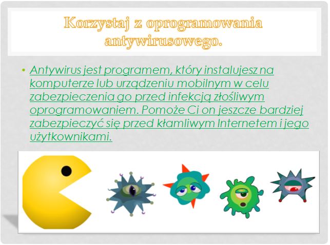Plakat prezentujący jedną z zasad bezpiecznego korzystania z Internetu