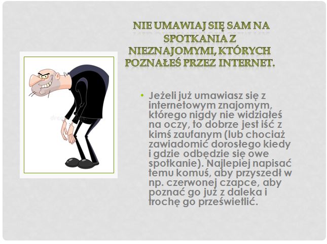 Plakat prezentujący jedną z zasad bezpiecznego korzystania z Internetu