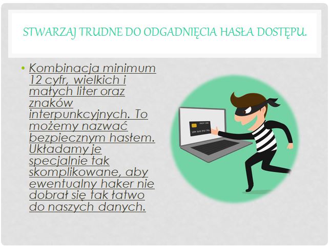 Plakat prezentujący jedną z zasad bezpiecznego korzystania z Internetu