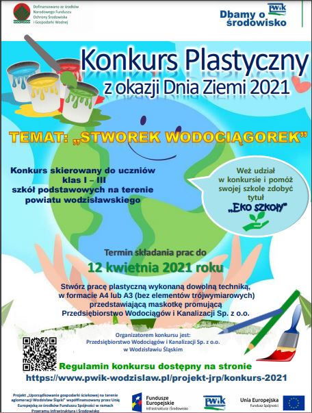 Plakat informujący o konkursie plastycznym dla klas 1-3