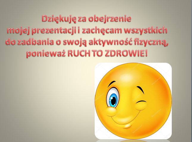 Kolejne sladjdy prezentacji dotyczącej aktywności fizycznej w czasie nauczania zdalnego