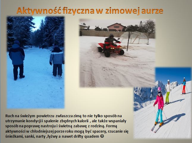 Kolejne sladjdy prezentacji dotyczącej aktywności fizycznej w czasie nauczania zdalnego