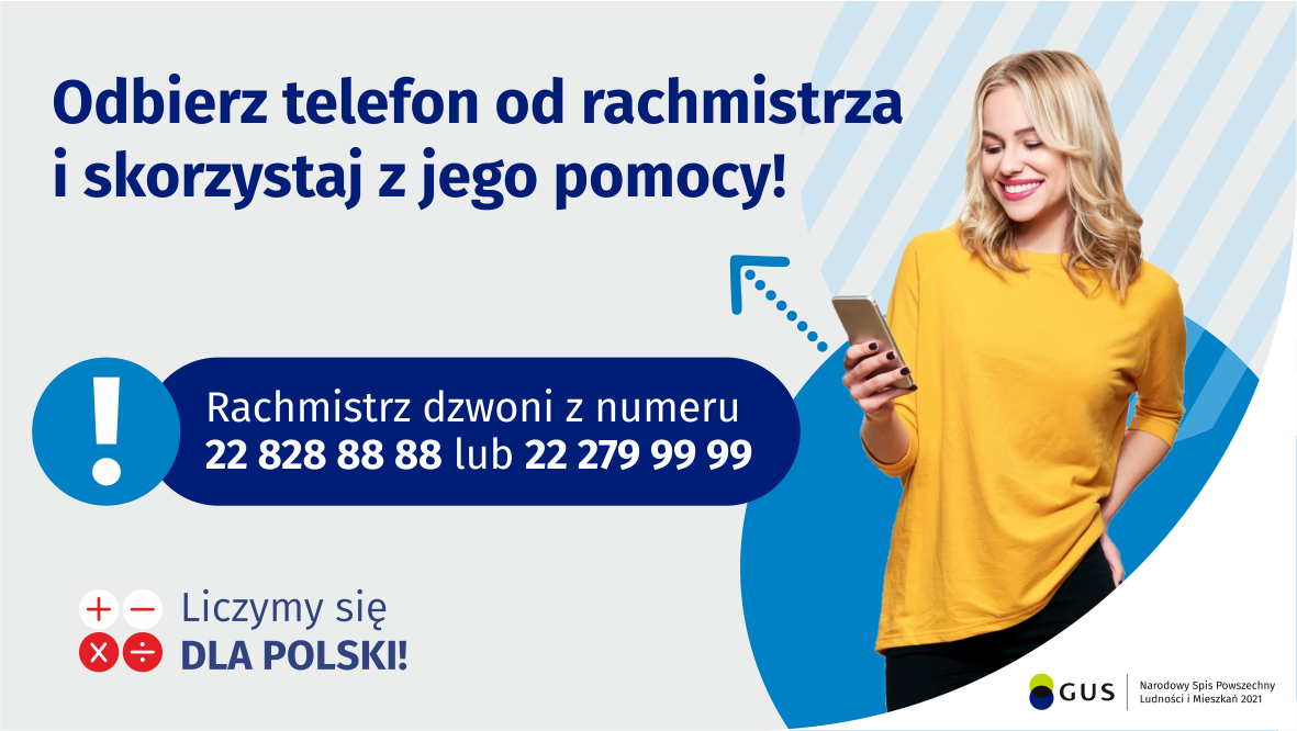 Baner z napisem: Odbierz telefon od rachmistrza