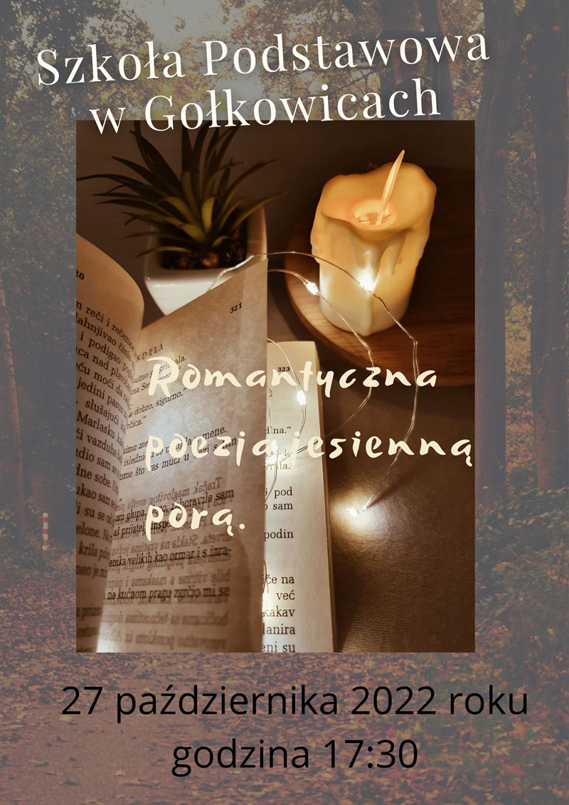 Plakat z zaproszenie na wieczorek poetycko-muzyczny