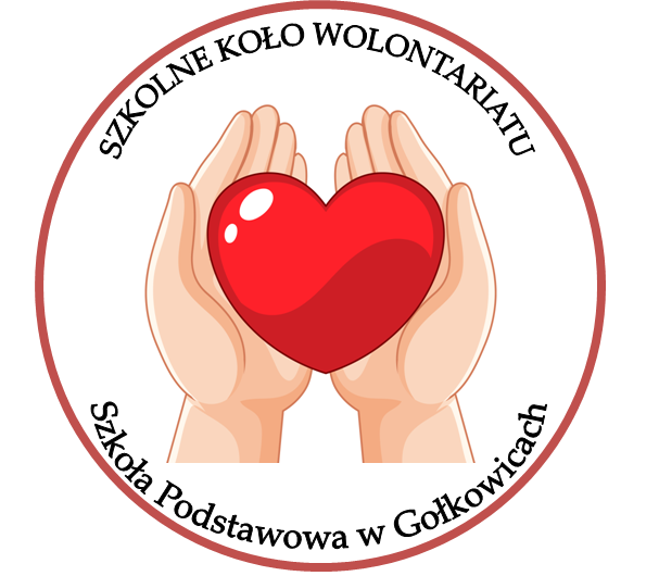 Logo wolontariatu, serce w dłoniach