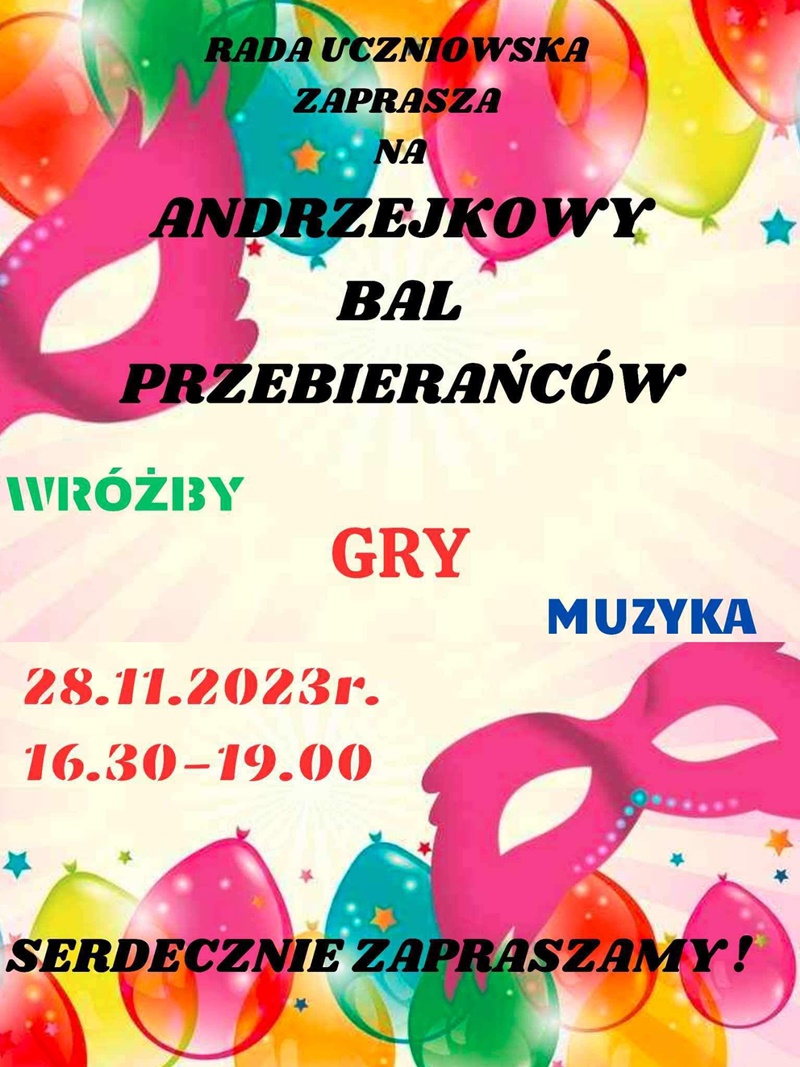 Plakat - zaproszenie na bal karnawałowy