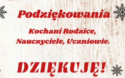 Podziękowanie Przewodniczącej Rady Rodziców