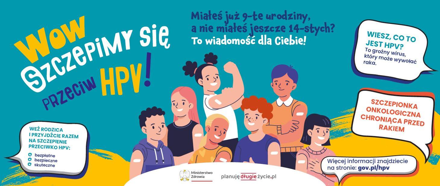 Plakat informujący o szczepieniu hpv