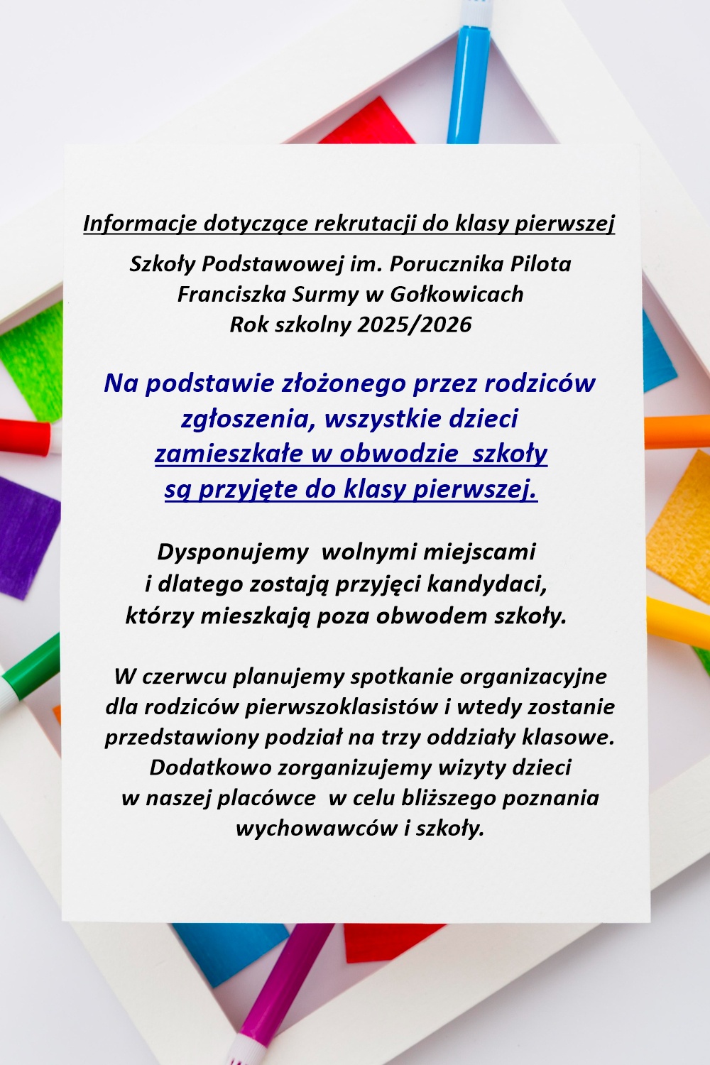 Informacje dotyczące rekrutacji