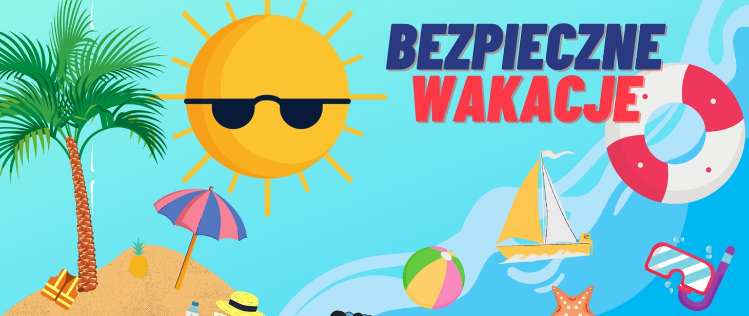 Napis bezpieczne wakacje
