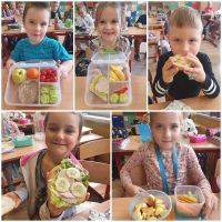 Uczniowie wspólnie spożywający zdrowe śniadanie (12)